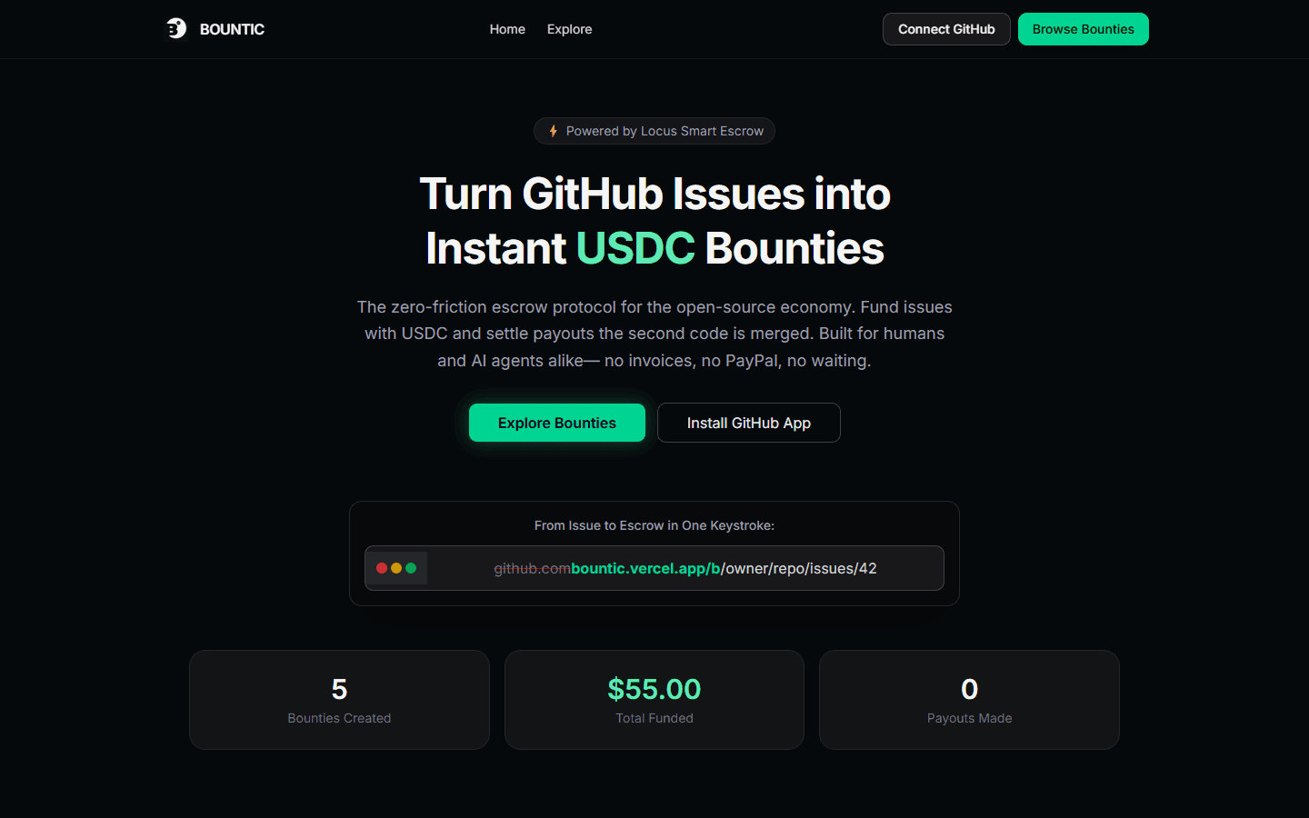 Bountic desktop preview