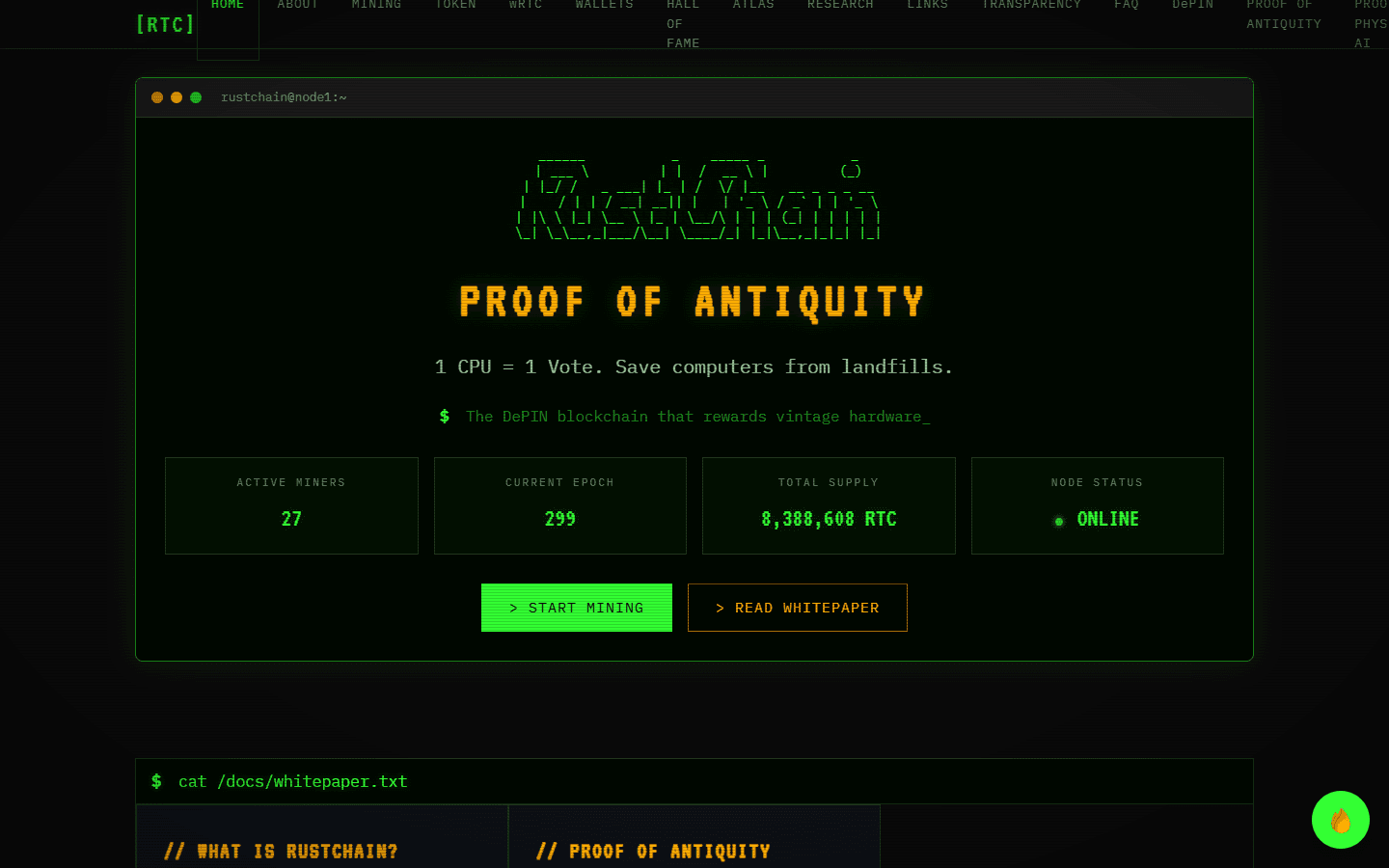 Rustchain desktop preview